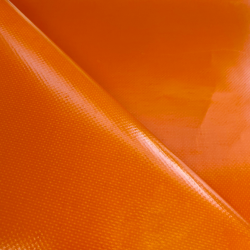 Ткань ПВХ 450 гр/м2, Оранжевый (Ширина 160см), на отрез  в Воскресенске