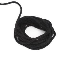 Шнур для одежды тип 2,  Чёрный (плетено-вязаный/полиэфир)  в Воскресенске